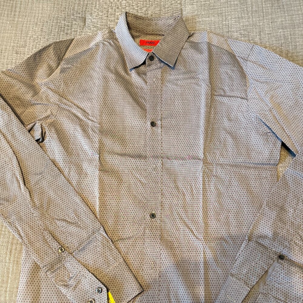 Hugo Hugo Boss gray patterned dress shirt - size 14.5